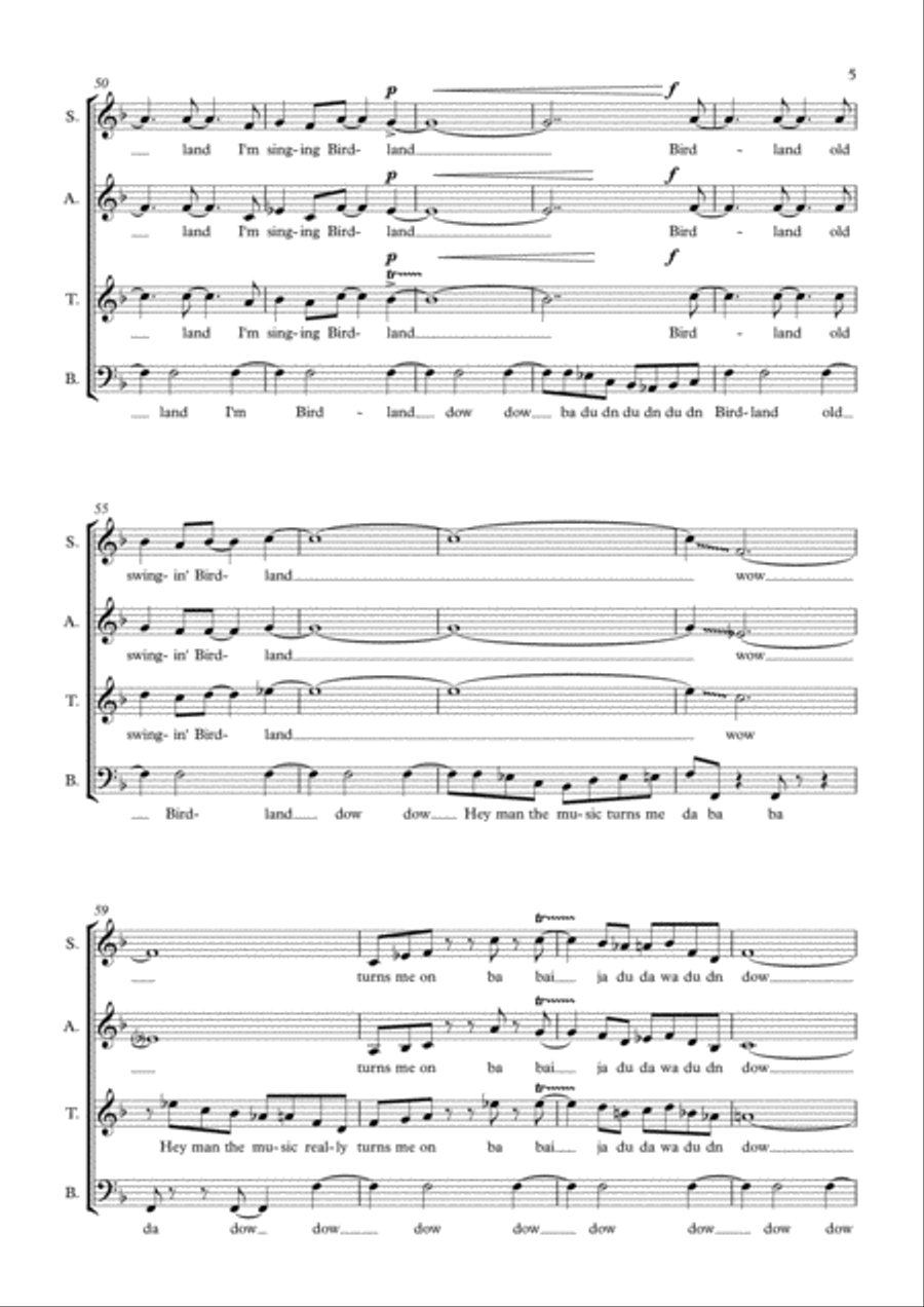 Birdland Birdland 4-Part scores gallery preview page 5