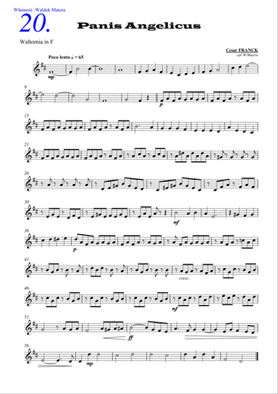 Cesar Franck - Panis Angelicus for Brass Quintet Brass Quintet scores gallery preview page 3