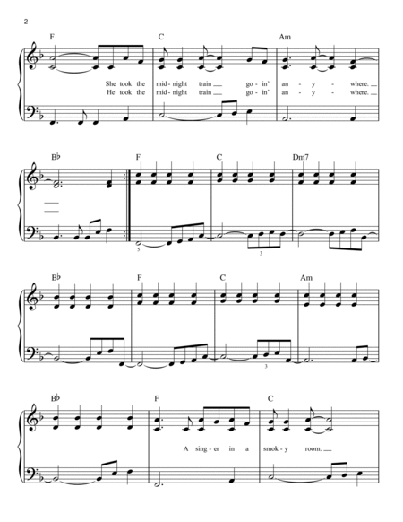 Don't Stop Believin' by Journey Easy Piano - Digital Sheet Music