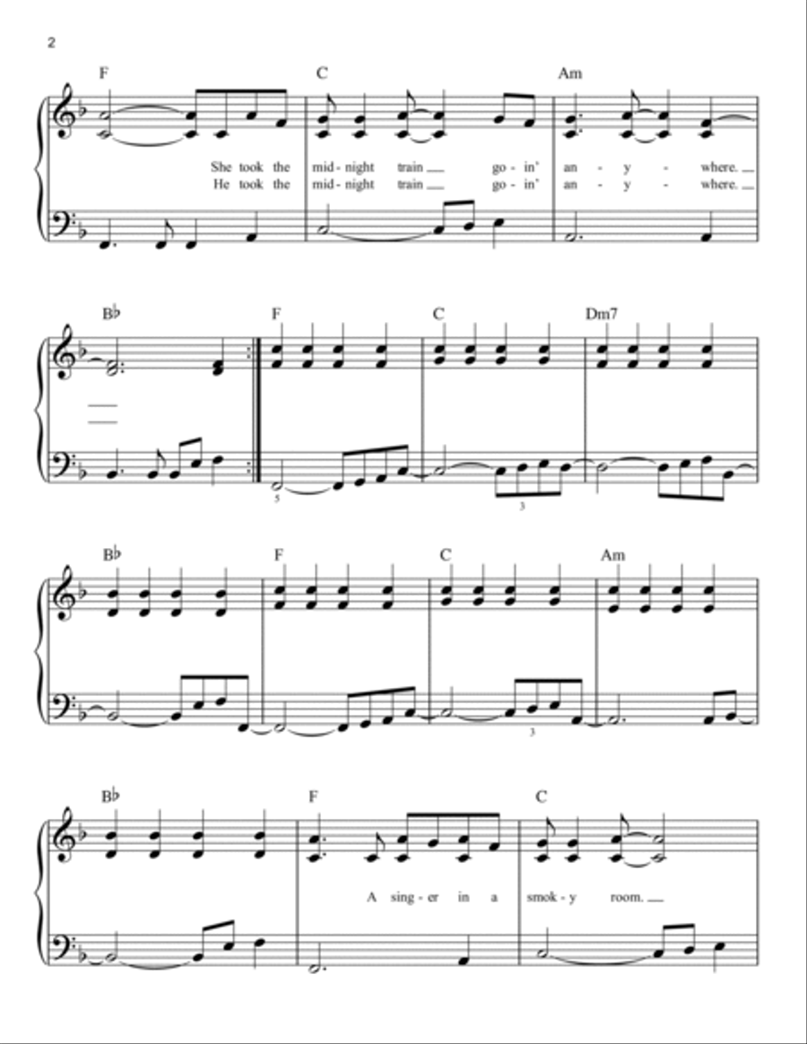 Don't Stop Believin' Don't Stop Believin' Easy Piano scores gallery preview page 2