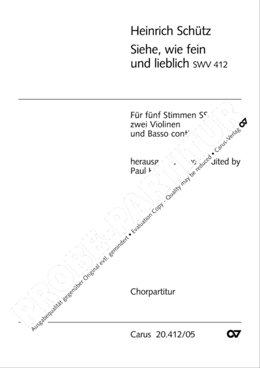 See what delight and joy it is (Siehe, wie fein und lieblich ist's) SSATB scores gallery preview page 2