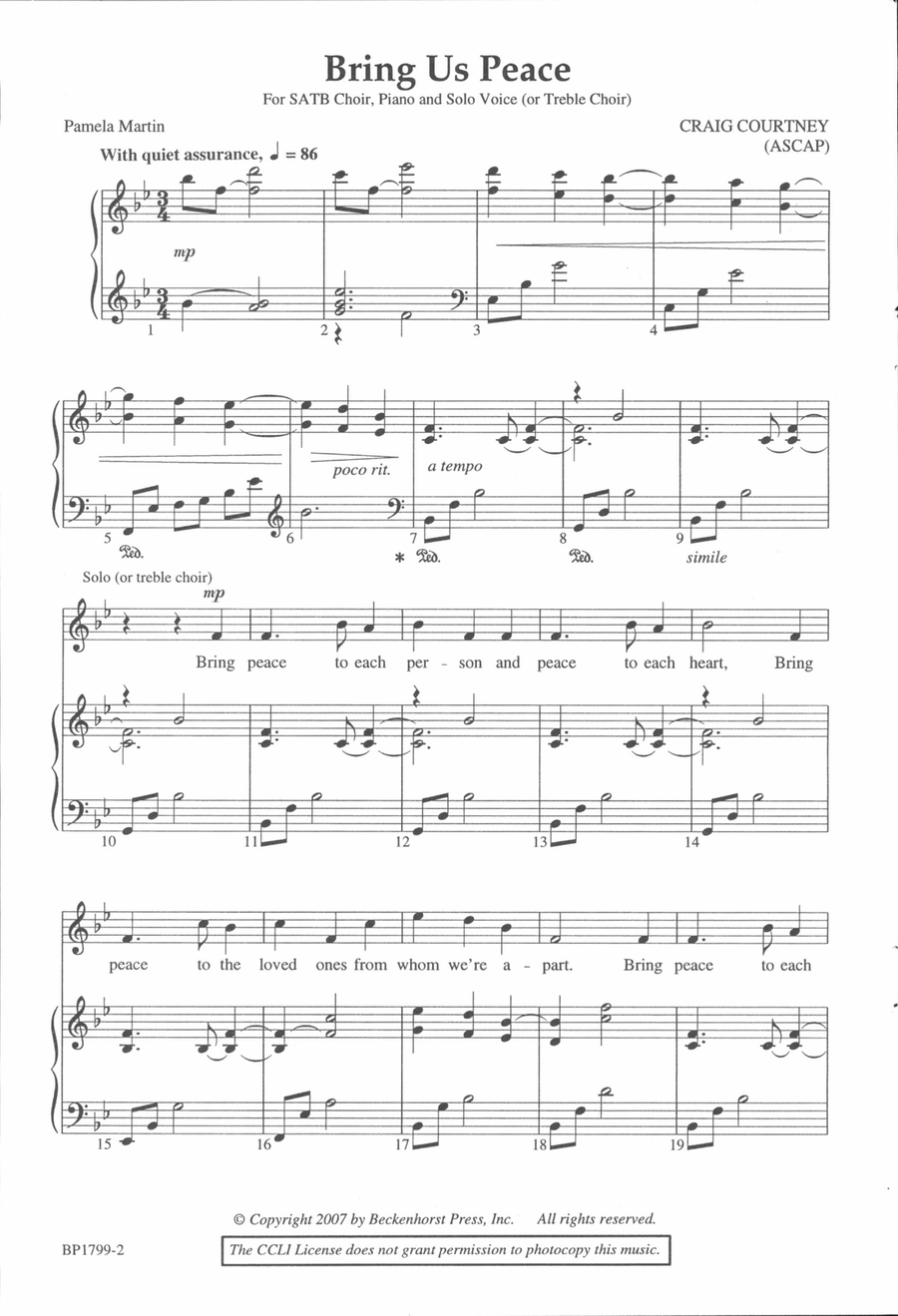 Bring Us Peace (SATB) 4-Part scores gallery preview page 2
