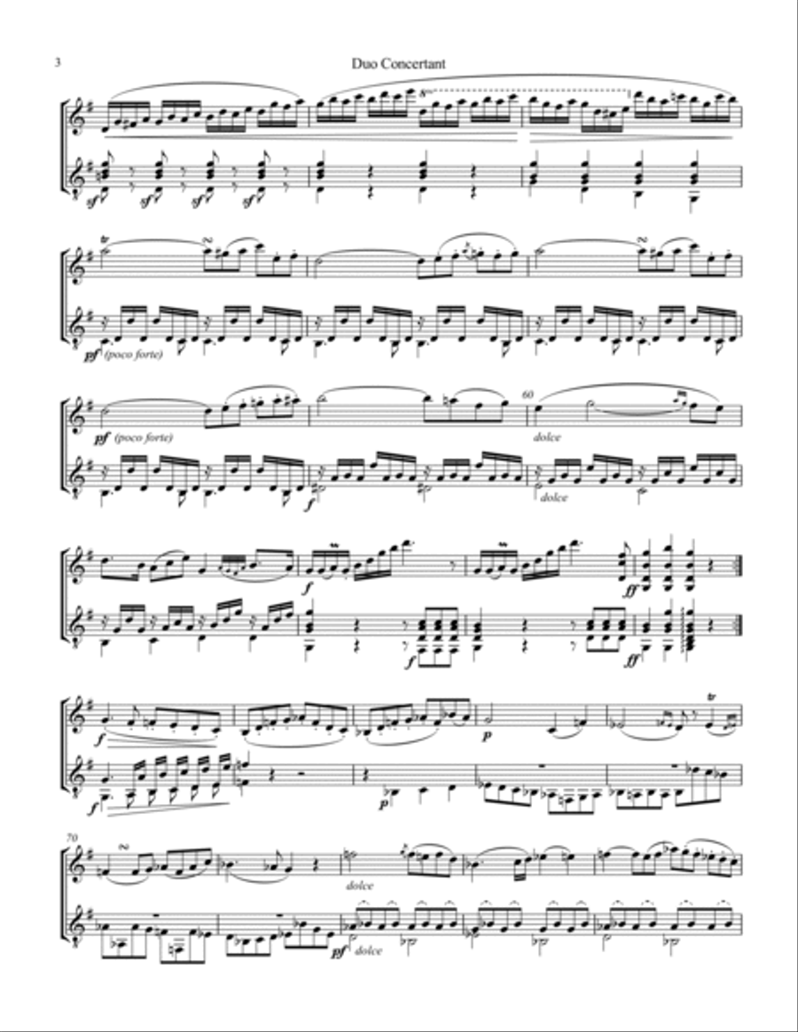 Duo Concertant, Op. 25, Maestoso (i) for violin and guitar String Duet scores gallery preview page 3