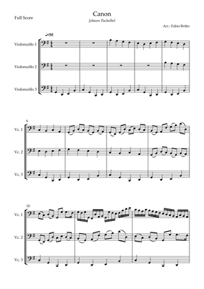 Canon - Johann Pachelbel (Wedding/Reduced Version) for Cello Trio