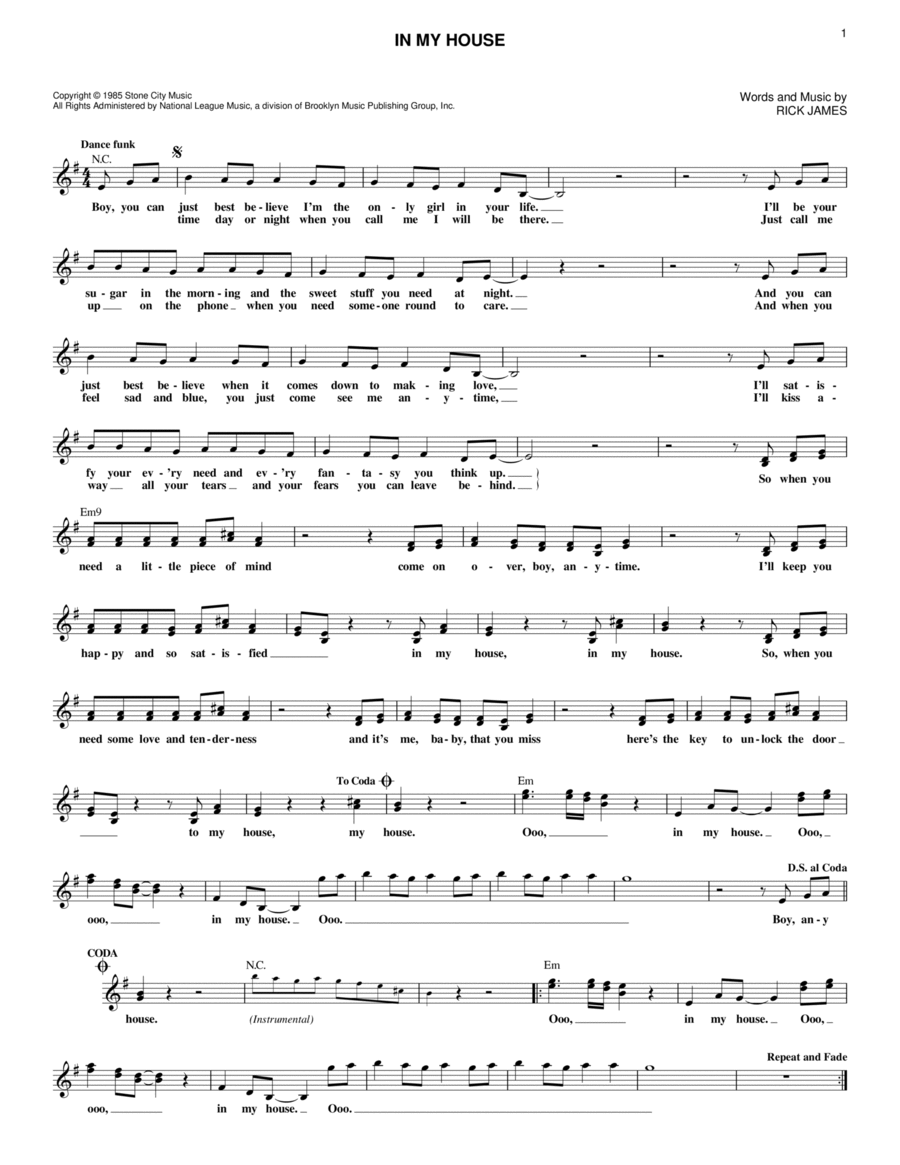 In My House Piano scores gallery preview page 1