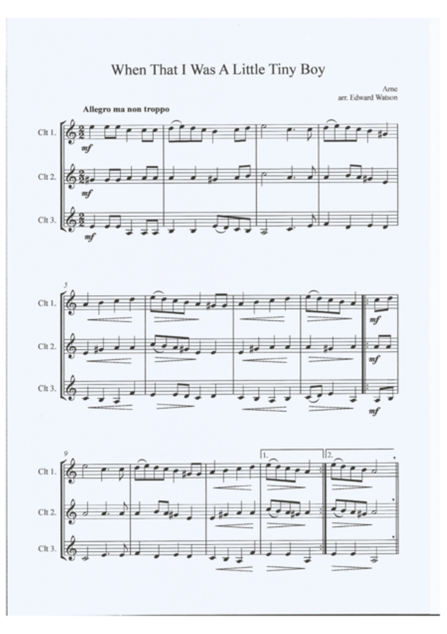 Three Old English Airs Three Old English Airs Clarinet scores gallery preview page 4