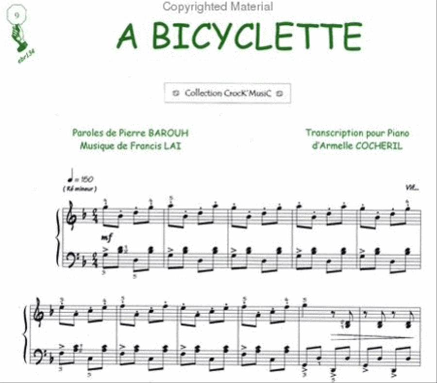 A Bicyclette (Collection CrocK'MusiC) Piano Solo scores gallery preview page 2