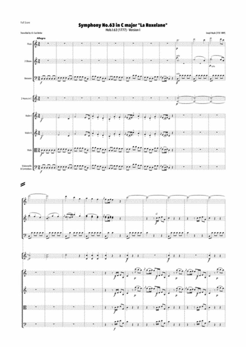 Haydn - Symphony No.63 in C major, Hob.I:63 "La Roxelane" Ver.I