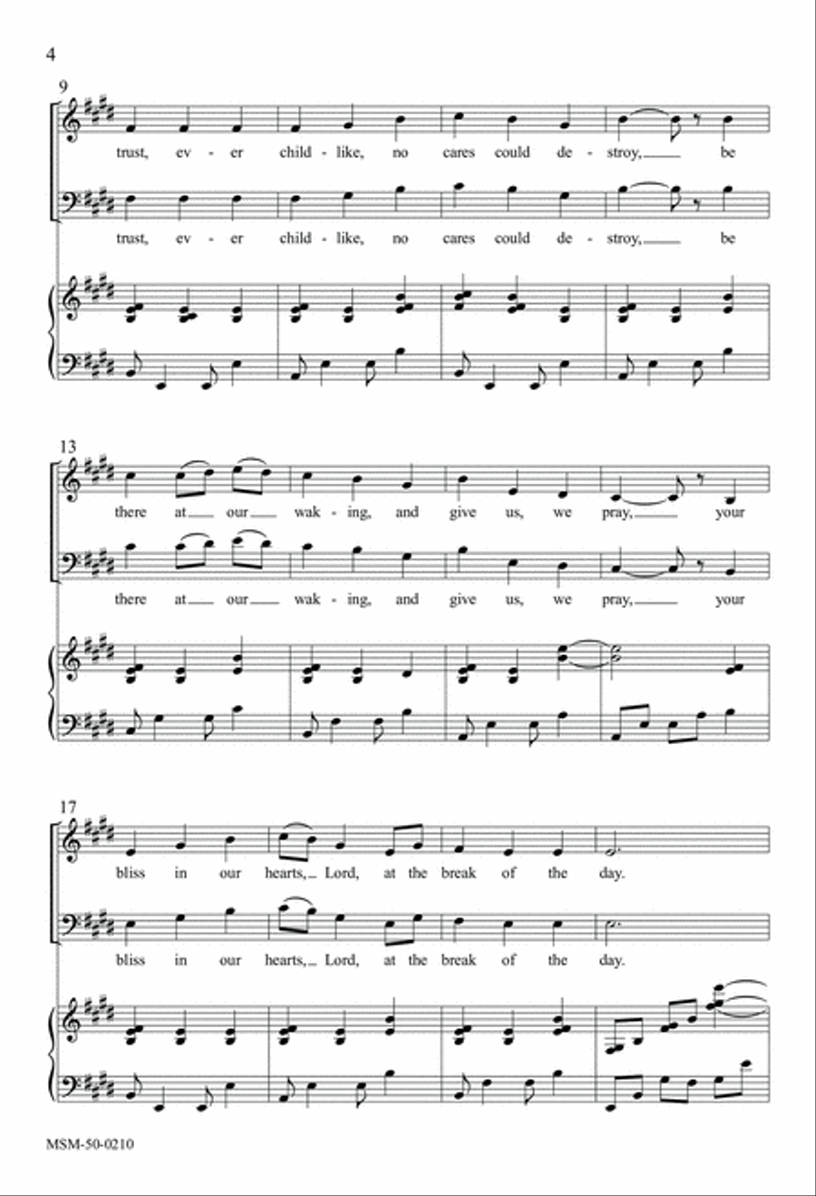 Lord of All Hopefulness 4-Part scores gallery preview page 4