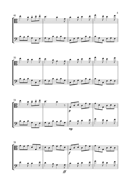 I Saw Three Ships for Viola and Violoncello (Cello) Duet in C Major. Intermediate. image number null