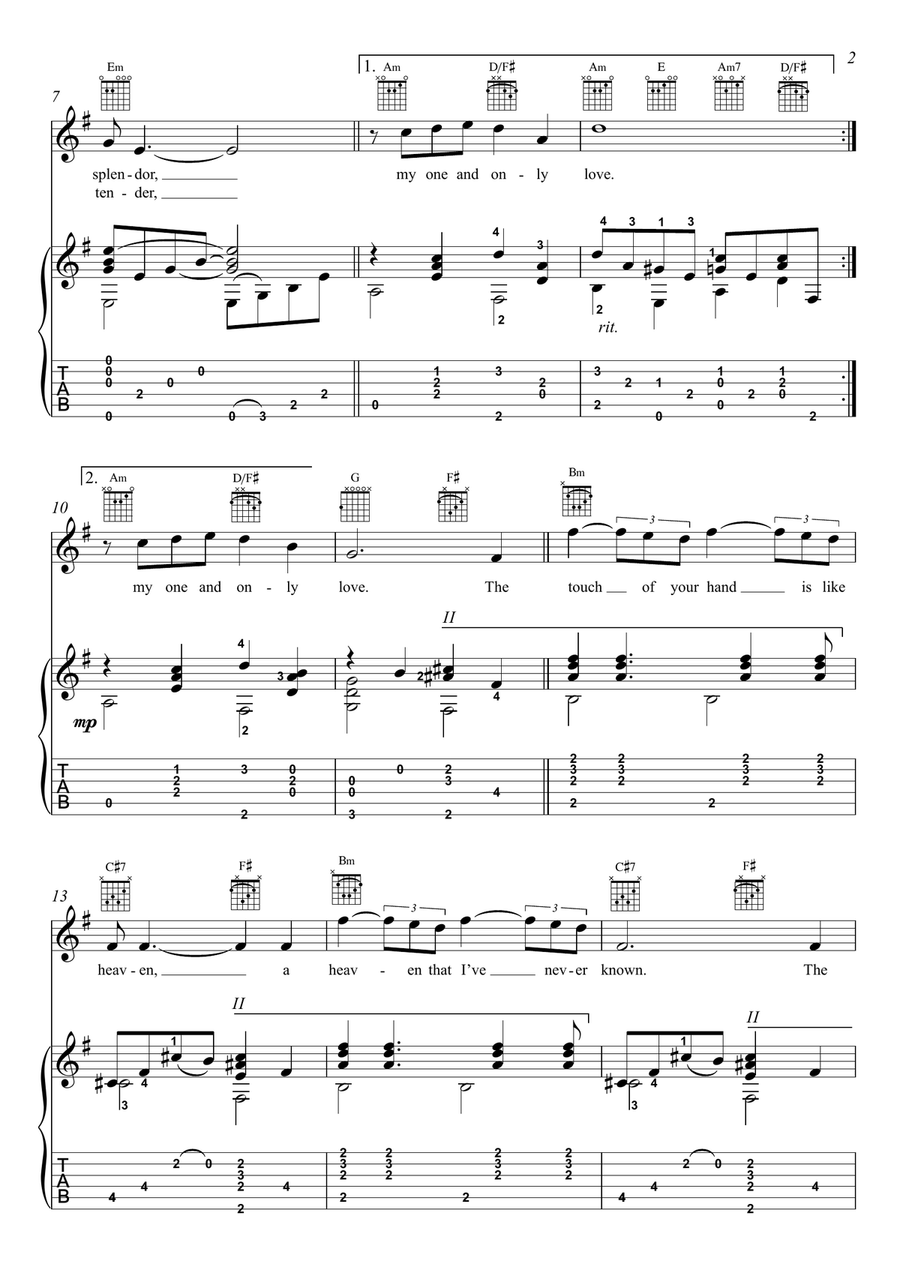 My One And Only Love Acoustic Guitar scores gallery preview page 2