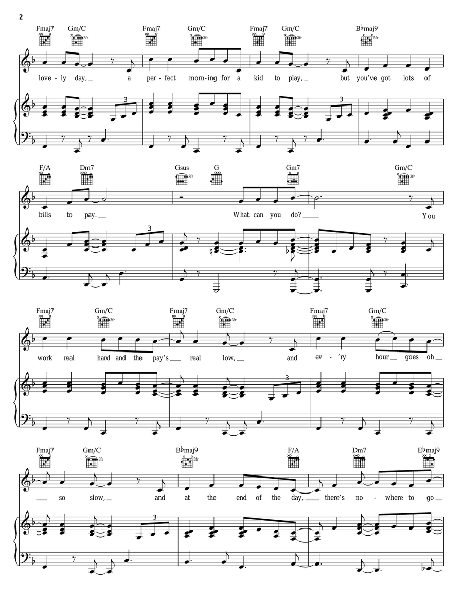 The Avenue Q Theme (from Avenue Q) Piano, Vocal, Guitar scores gallery preview page 2