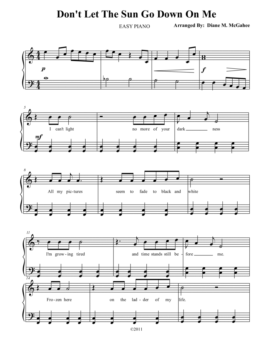Don't Let The Sun Go Down On Me Small Ensemble scores gallery preview page 1