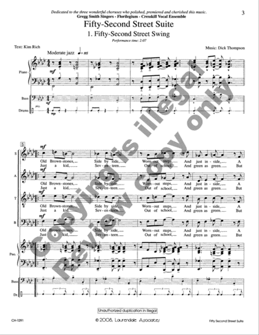 Fifty-Second Street Suite (Choral Score)