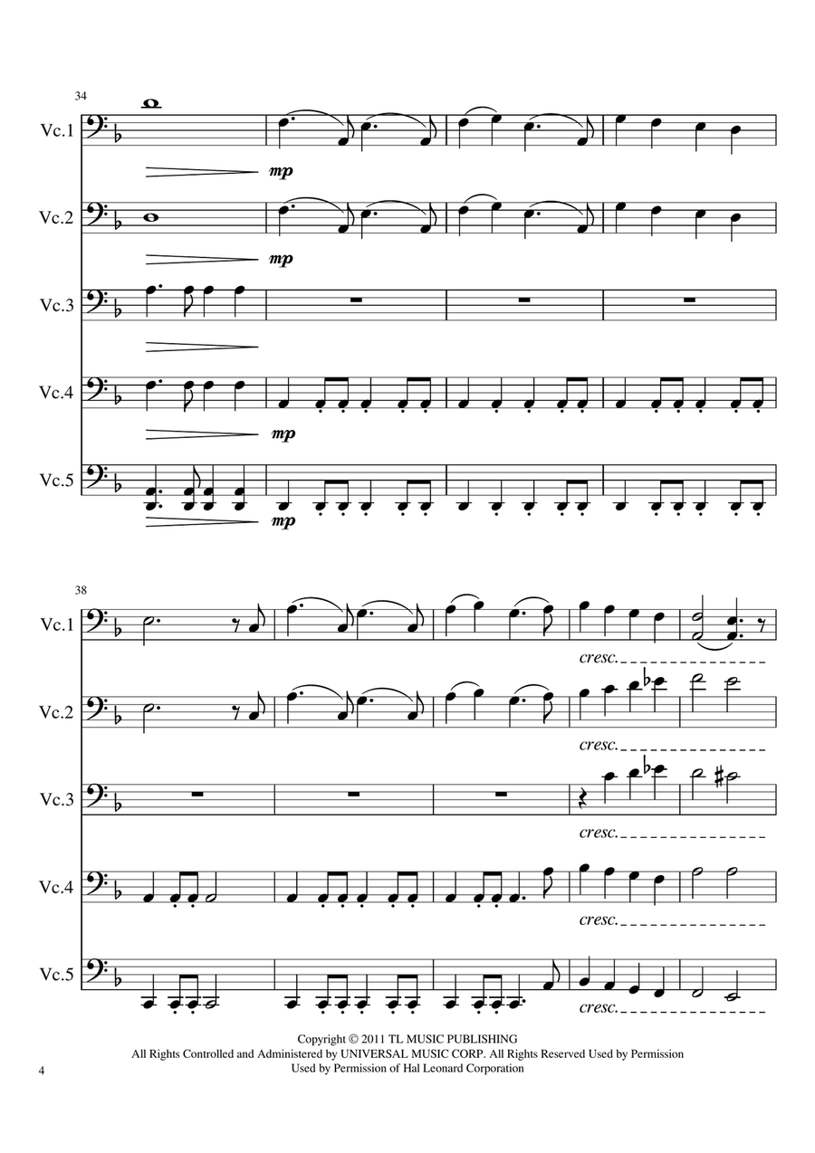 A Lannister Always Pays His Debts Cello Solo scores gallery preview page 4