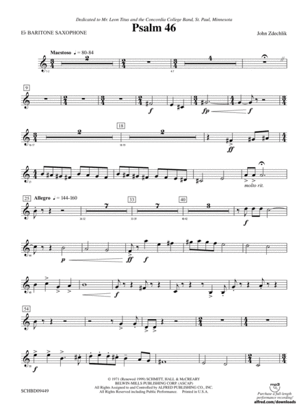 Psalm 46: E-flat Baritone Saxophone