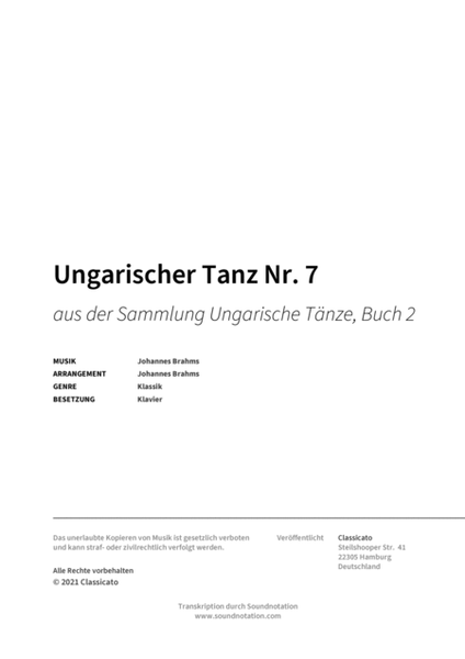 Ungarischer Tanz Nr. 7 image number null