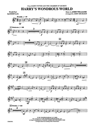 Harry's Wondrous World (from Harry Potter and the Chamber of Secrets): (wp) 2nd Horn in E-flat