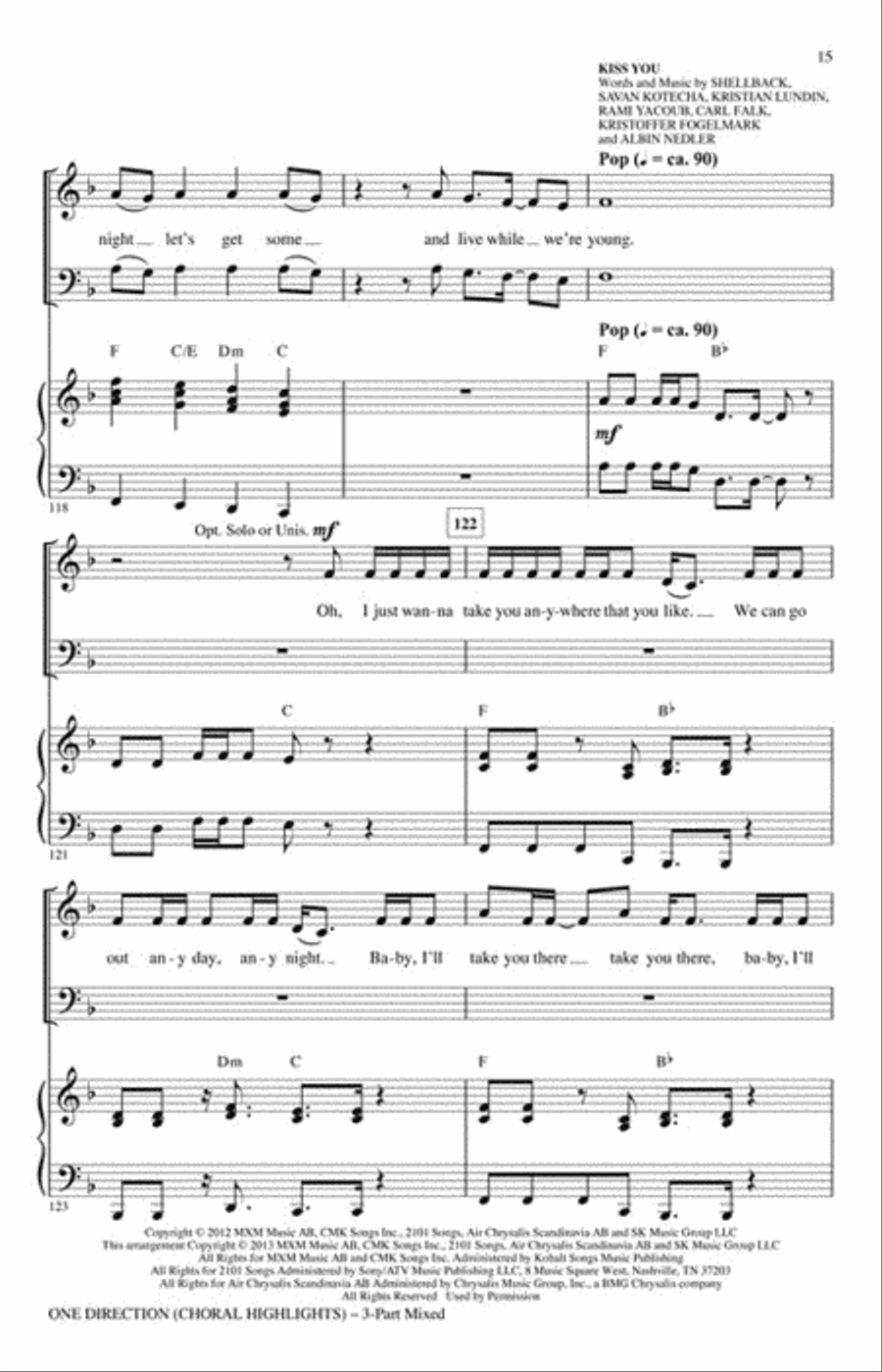 One Direction 3-Part scores gallery preview page 4