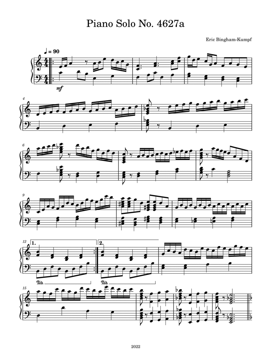 Piano Solo No. 4627a Piano Solo No. 4627a Piano Solo scores gallery preview page 1