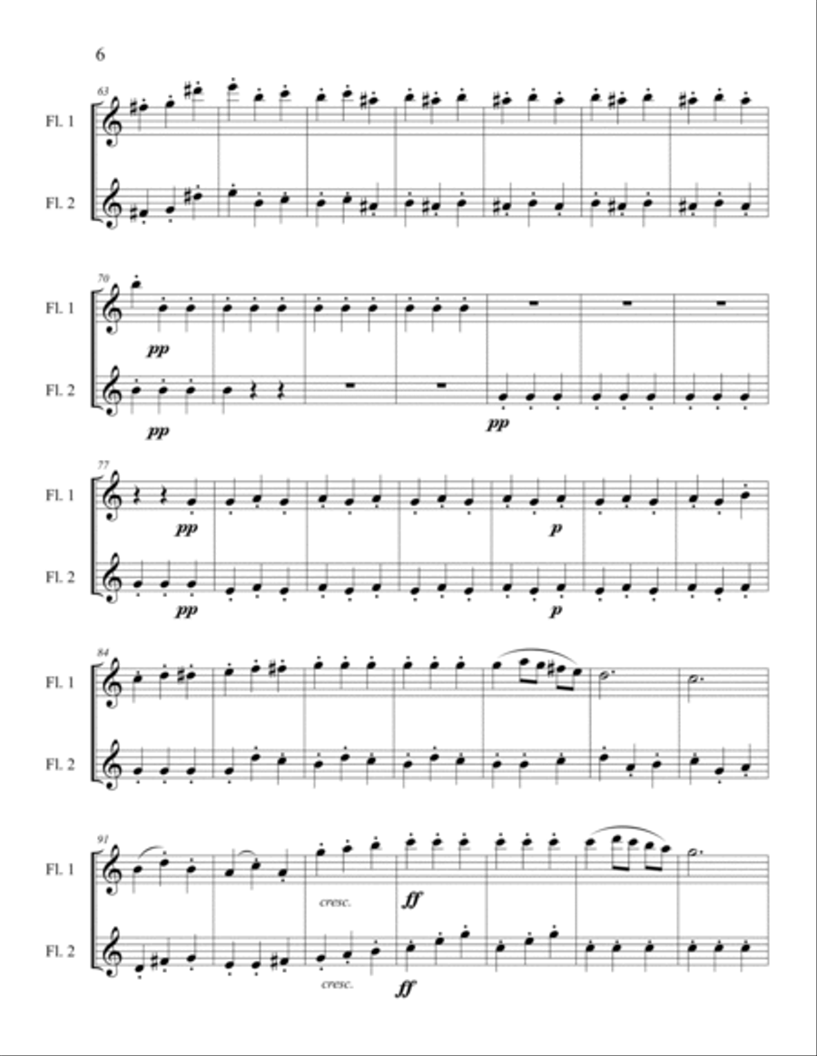 The Beethoven Duets For Flute Scherzo No. 3 Woodwind Duet scores gallery preview page 6
