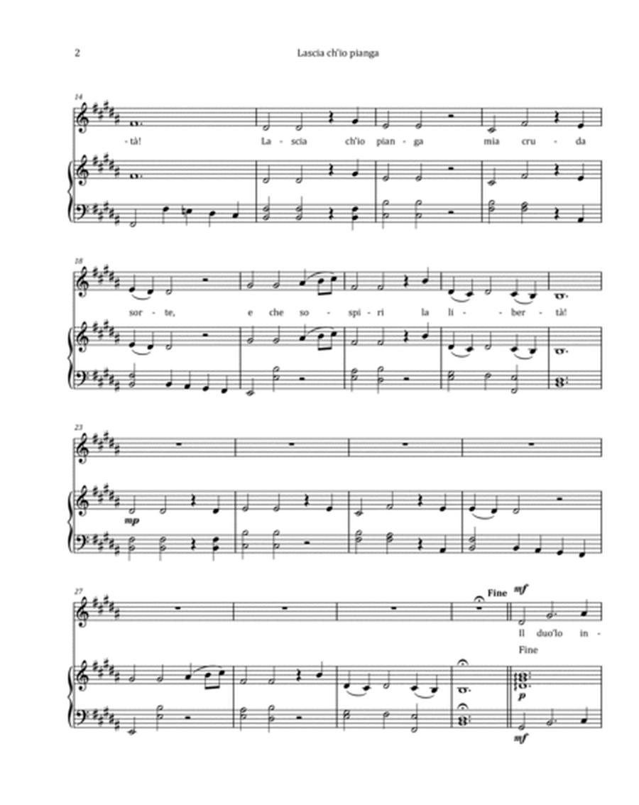 Lascia Ch'io Pianga by Händel - Contralto & Piano in B Major image number null