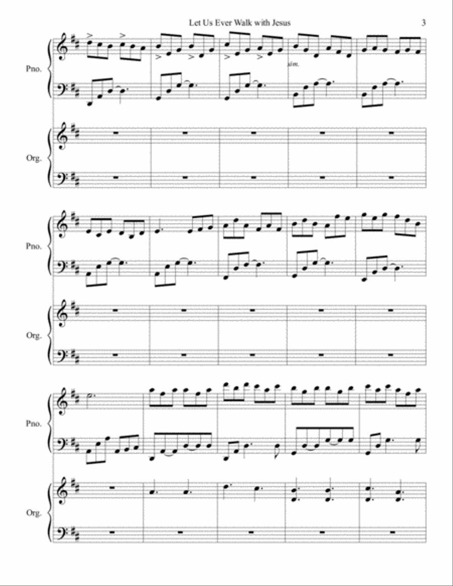 Let Us Ever Walk with Jesus Piano scores gallery preview page 3