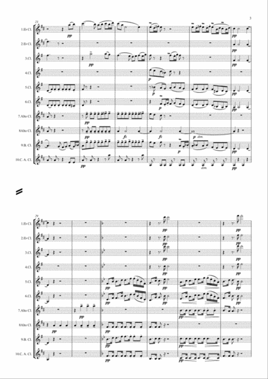 Dvorak: Serenade for Strings Op.22 Mvt. I - clarinet choir (dectet)