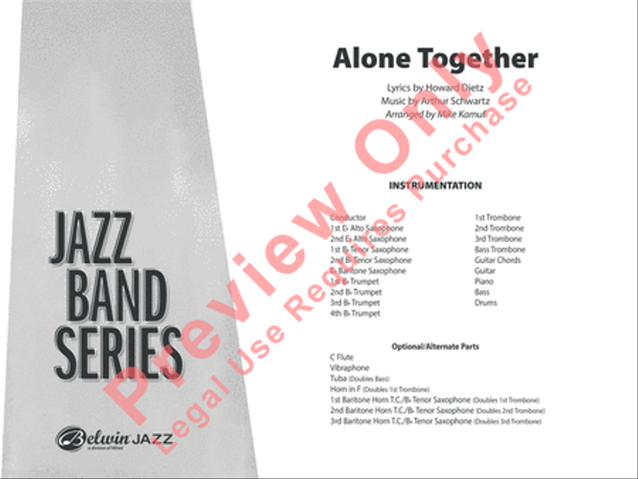 Alone Together Jazz Ensemble scores gallery preview page 2