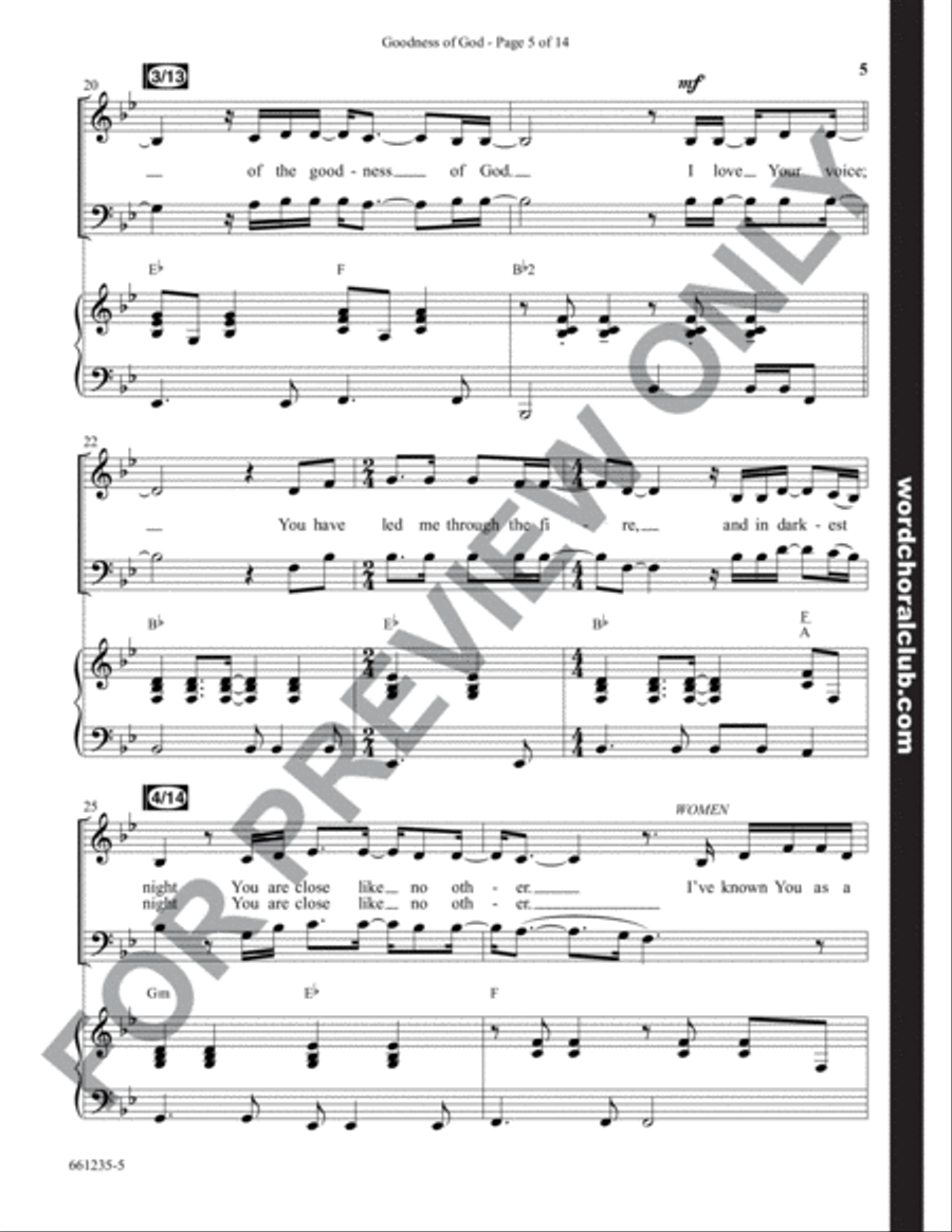 Goodness of God - Anthem 4-Part scores gallery preview page 5