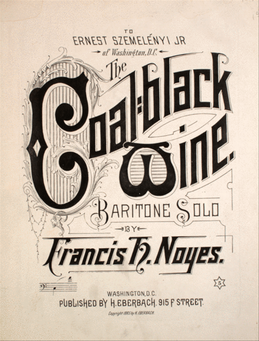 The Coal-black Wine. Baritone Solo Voice scores gallery preview page 1