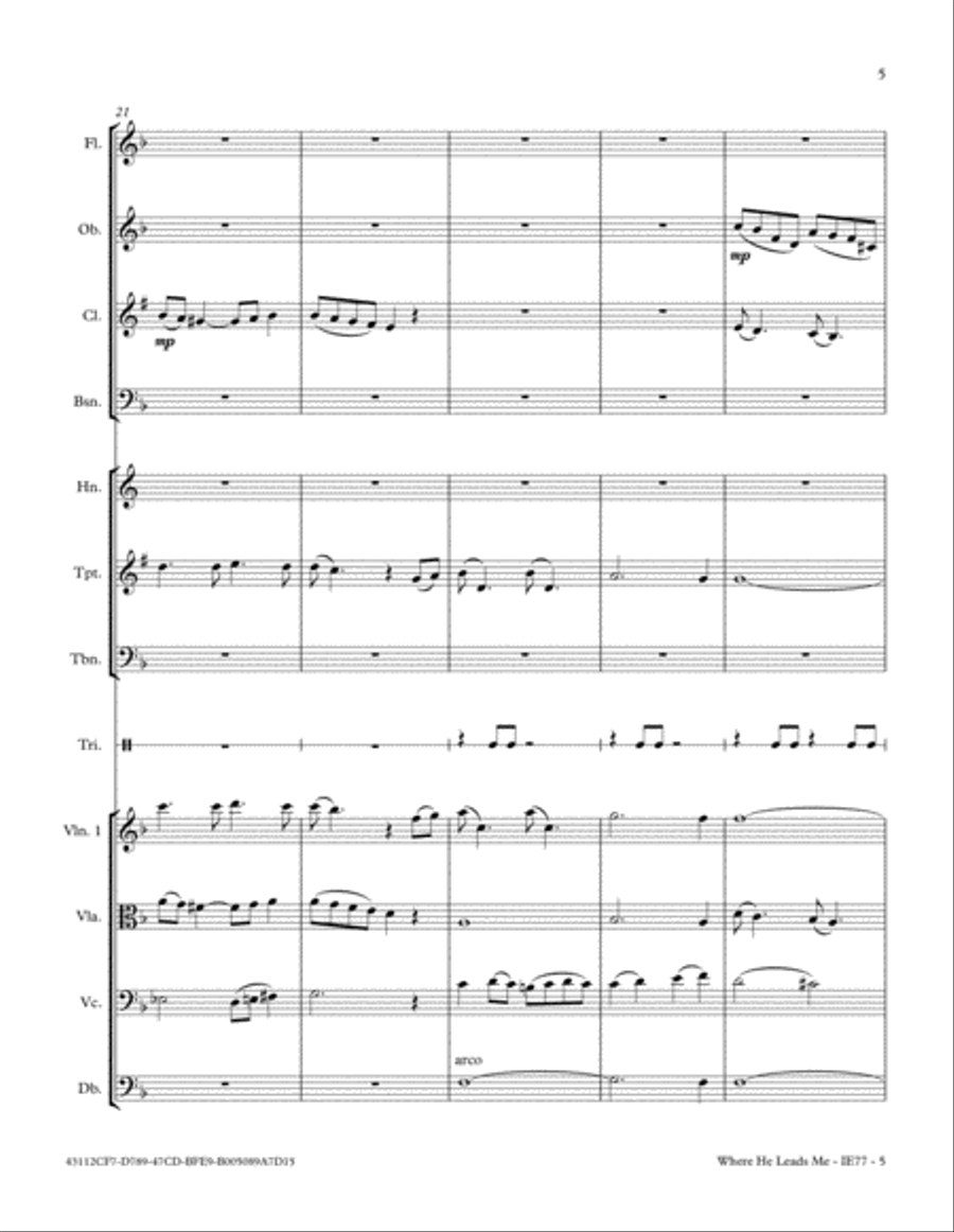 Where He Leads Me Full Orchestra scores gallery preview page 5