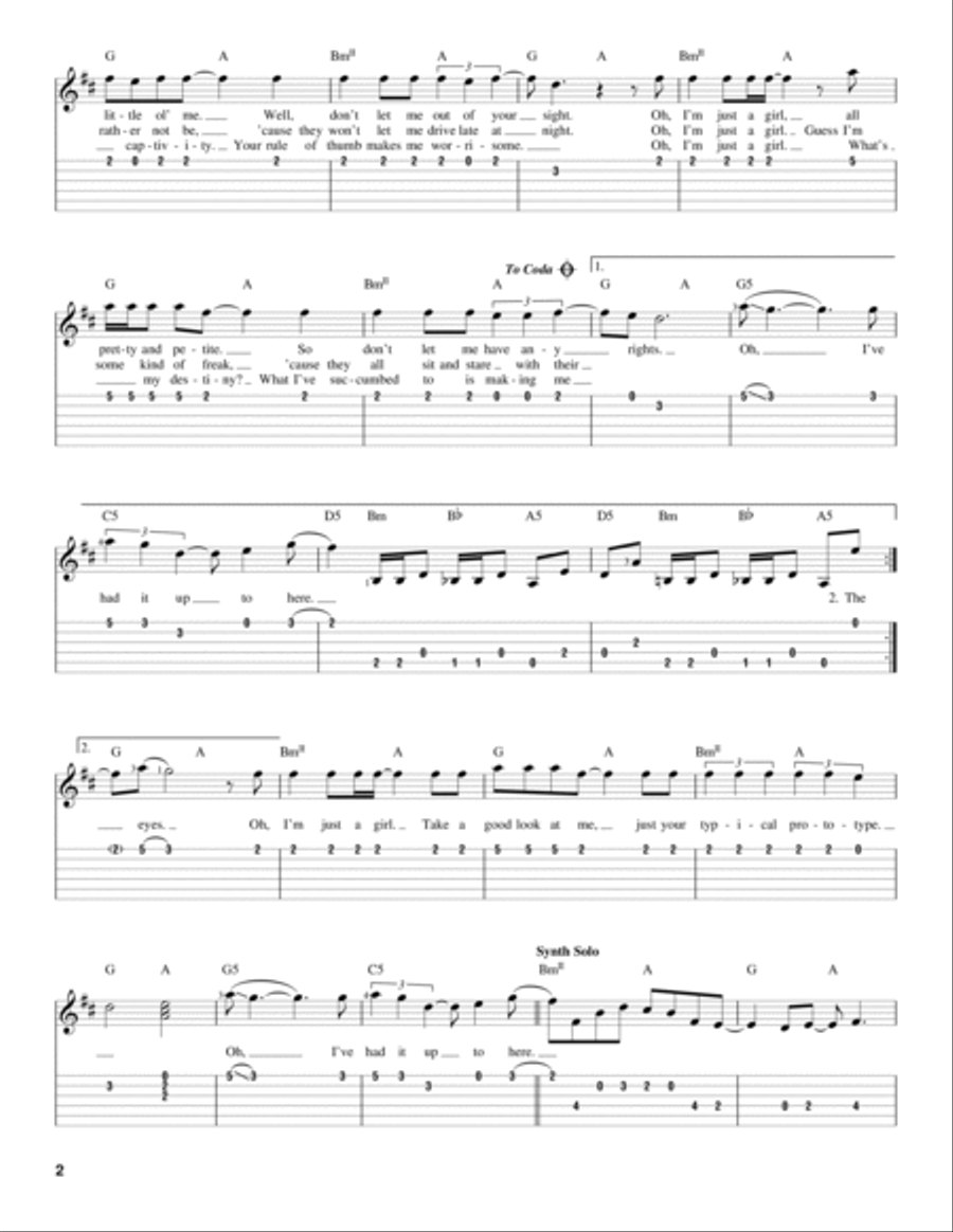 Just A Girl Just A Girl Acoustic Guitar scores gallery preview page 2