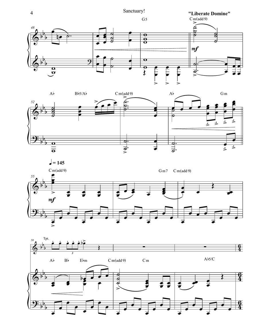 Sanctuary! Piano Solo scores gallery preview page 4