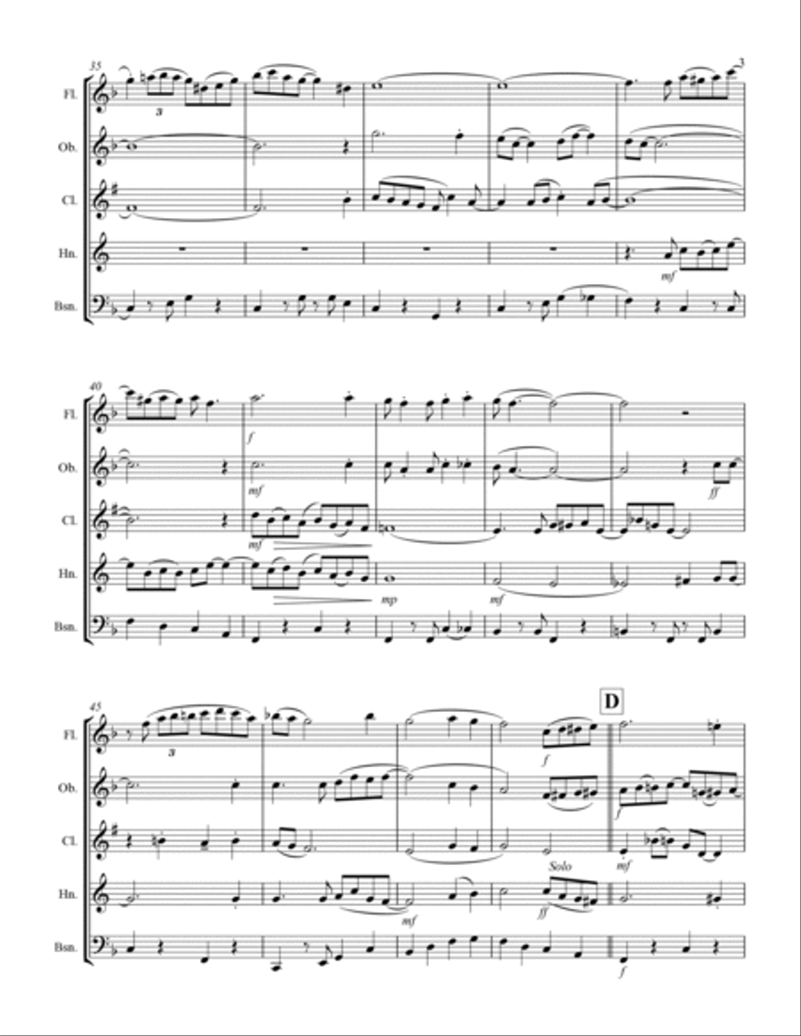 A Closer Walk With Thee (for Woodwind Quintet) Woodwind Quintet scores gallery preview page 4