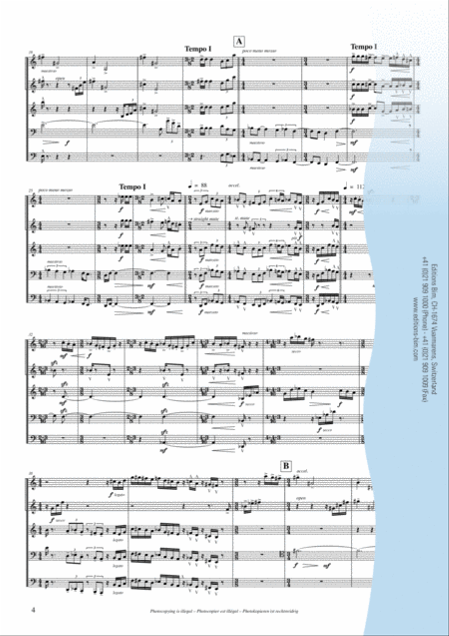 Distant Voices Brass Quintet scores gallery preview page 3