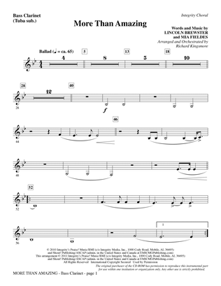 More Than Amazing - Bass Clarinet (sub. Tuba)