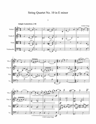 Book cover for String Quartet No.10 in E minor