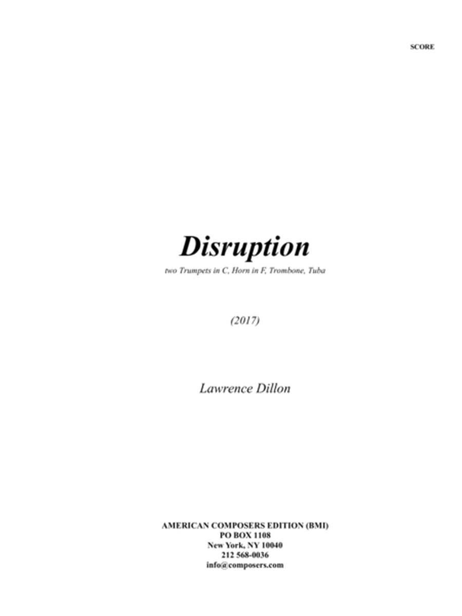 [Dillon] Disruption