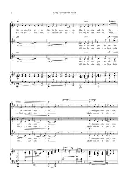 Grieg: Ave, Maris Stella (SSA choir and Piano)