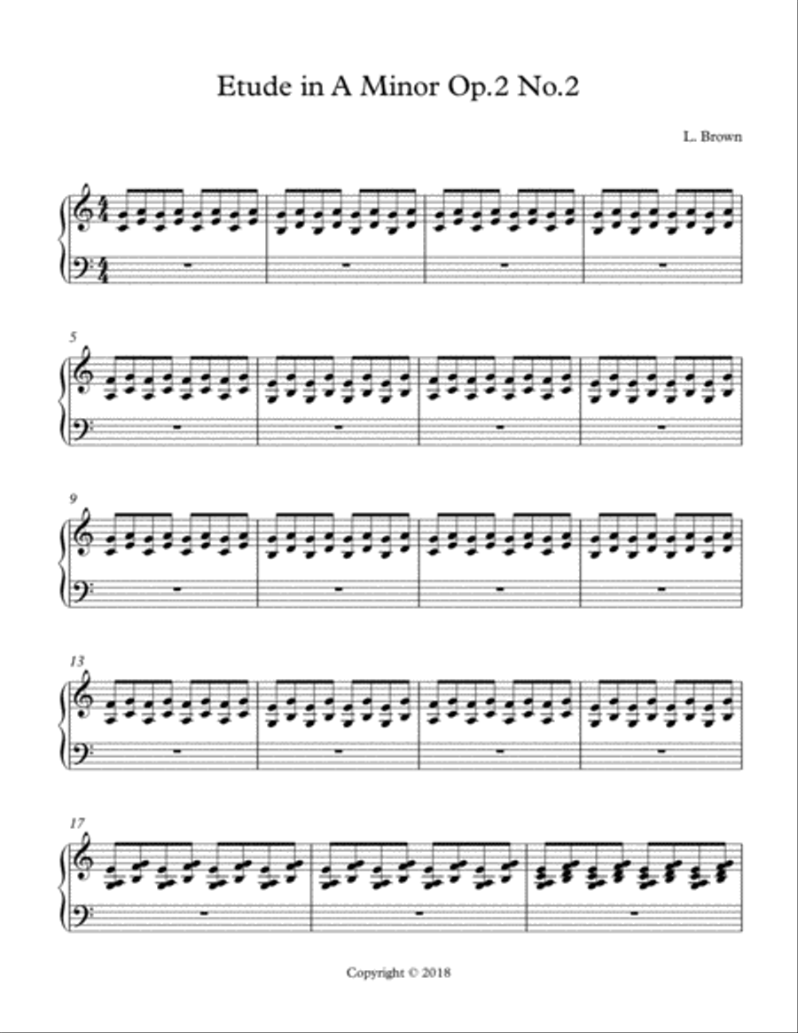 Etude in A Minor Op.2 No.2 Piano Method scores gallery preview page 1