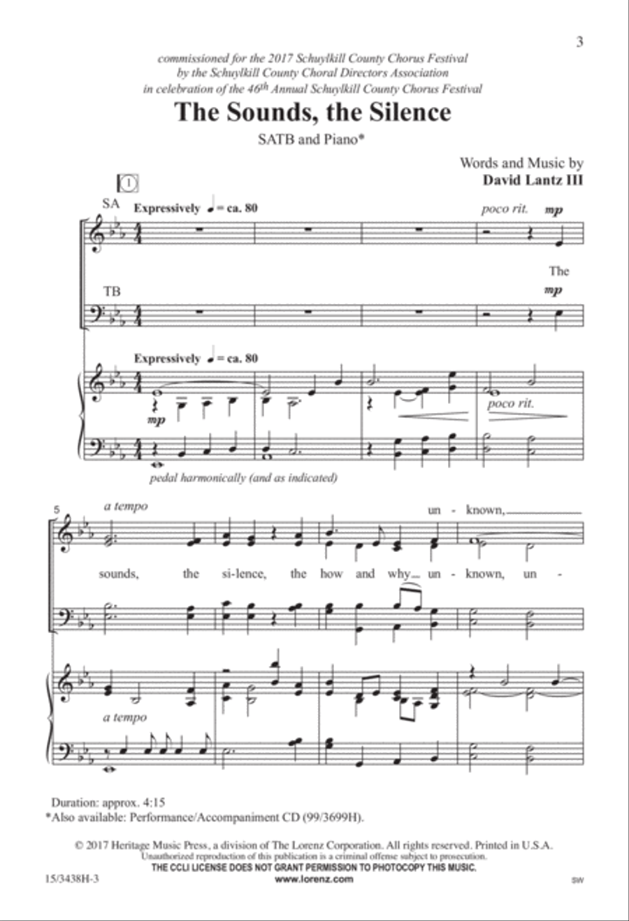 The Sounds, the Silence The Sounds, the Silence 4-Part scores gallery preview page 2