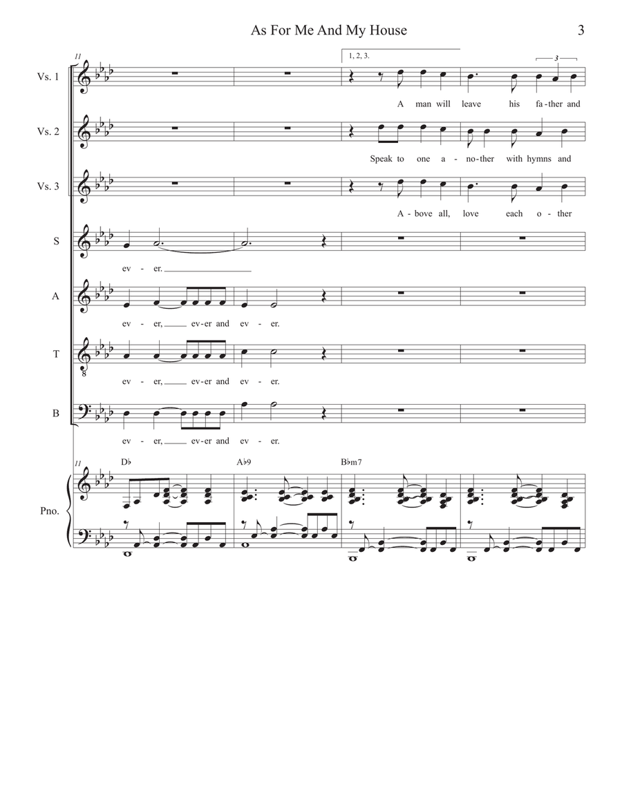 As For Me And My House (SATB) 4-Part scores gallery preview page 3