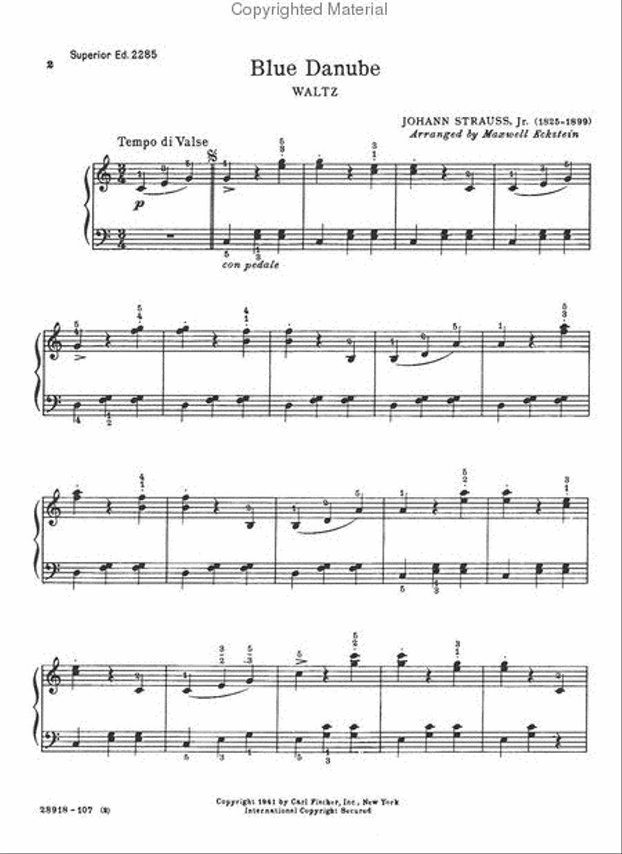 Blue Danube Piano Solo scores gallery preview page 2
