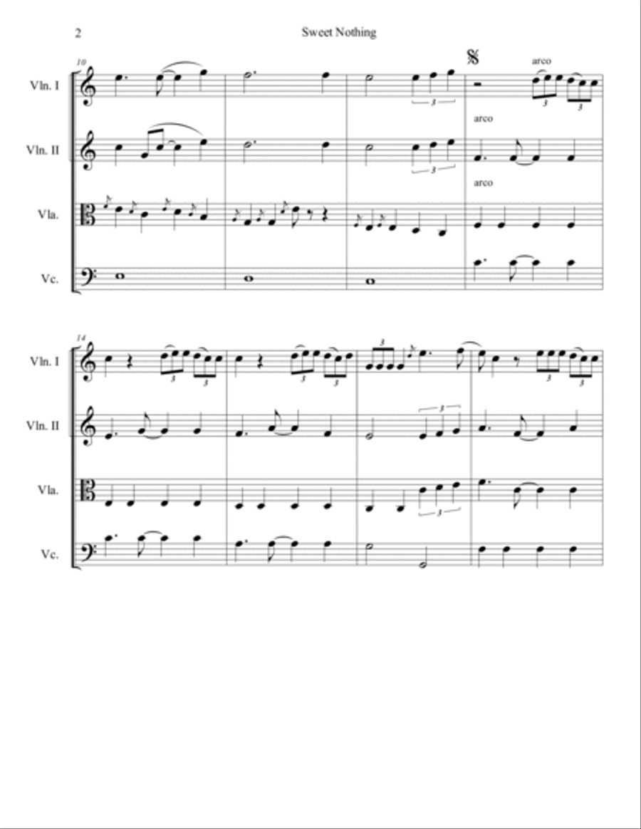 Sweet Nothing String Quartet scores gallery preview page 3