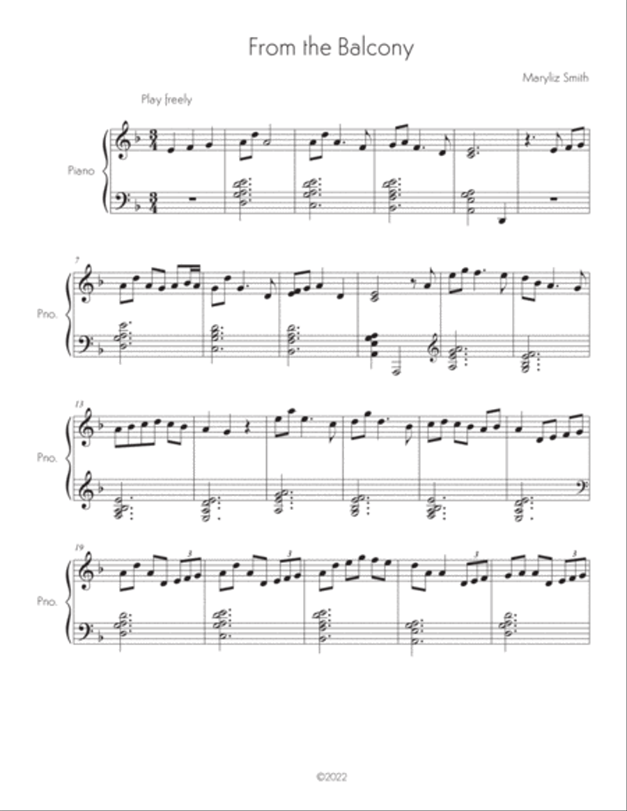 From the Balcony Piano Solo scores gallery preview page 3