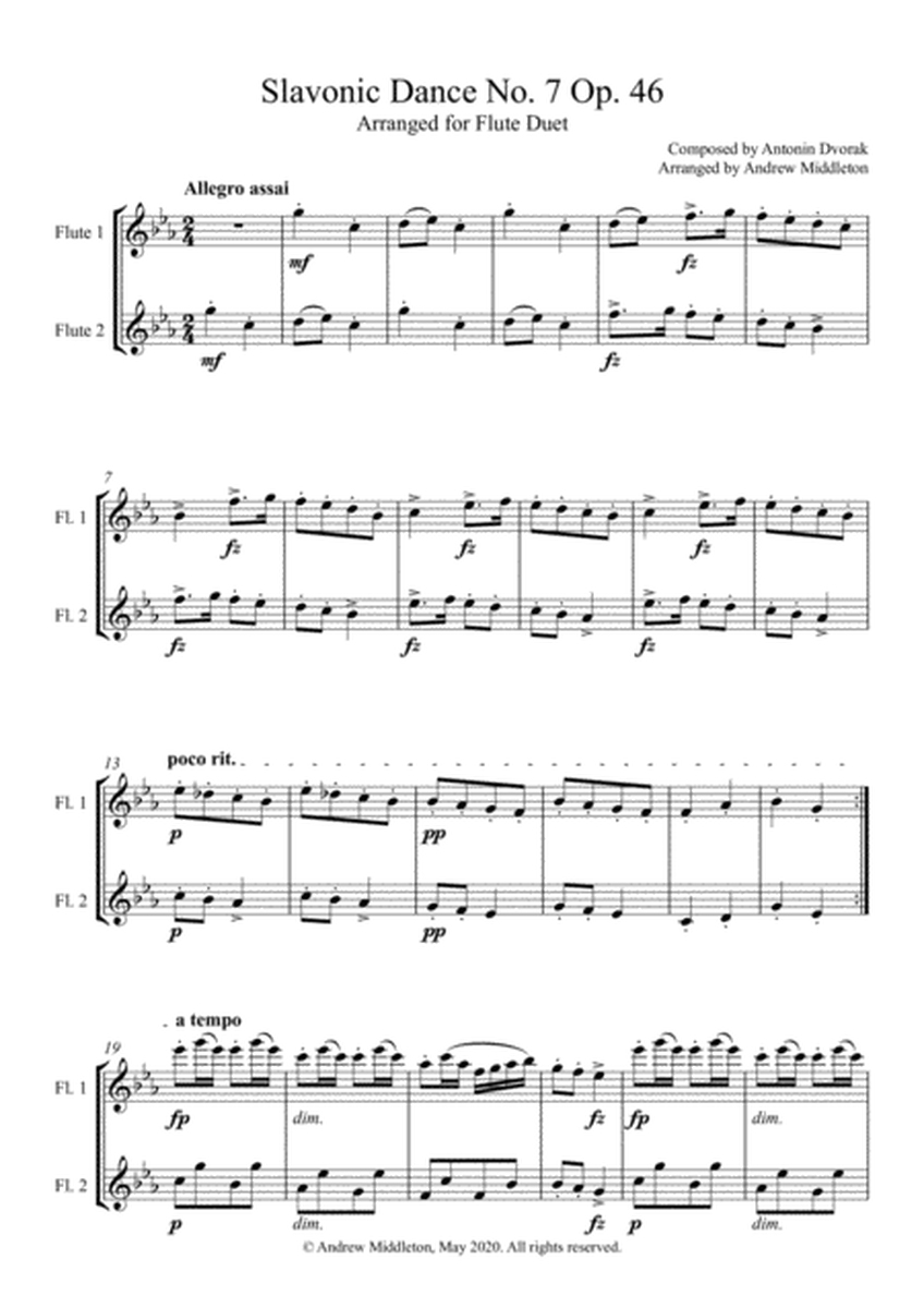 Slavonic Dance No. 7 Op. 46 arranged for Flute Duet image number null