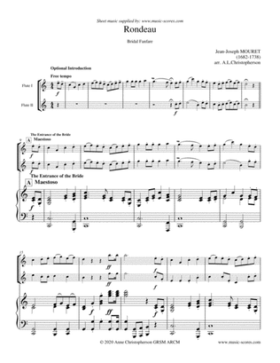 Rondeau - Bridal Fanfare - 2 Flutes and Piano