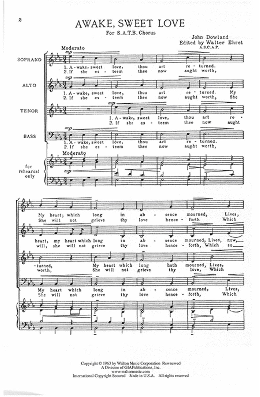 Awake, Sweet Love Awake, Sweet Love 4-Part scores gallery preview page 2