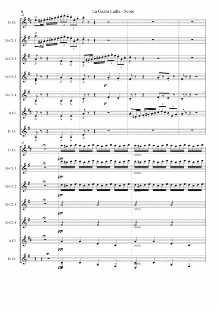 Gazza Ladra Ouverture Woodwind Ensemble scores gallery preview page 6